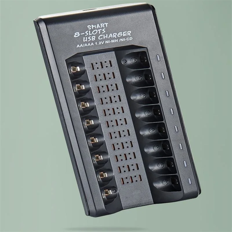 Smart 8-Slot USB Charger 1.2V NiMH 5th 7th Rechargeable Battery