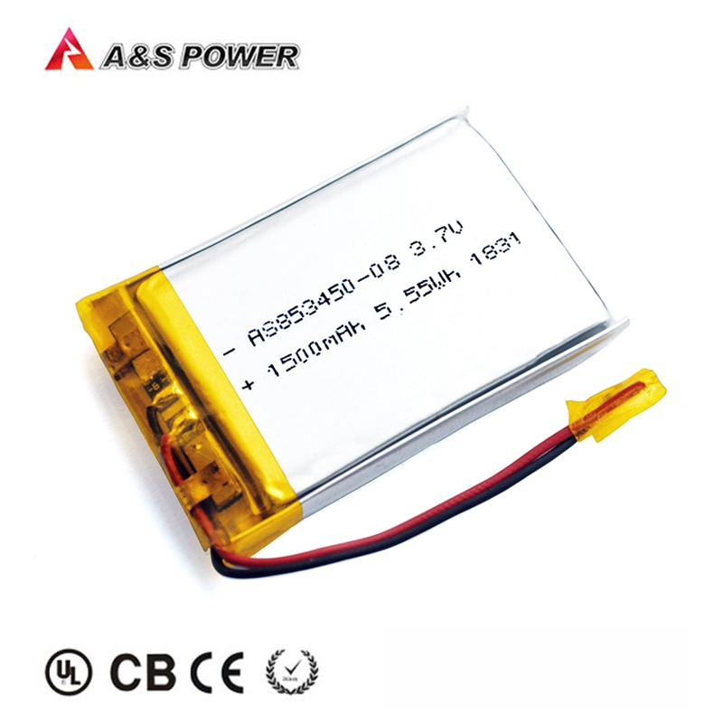 Flexible Li-Po Battery Ultra-Thin Lithium Polymer Battery 3.7V 853450 1500mAh